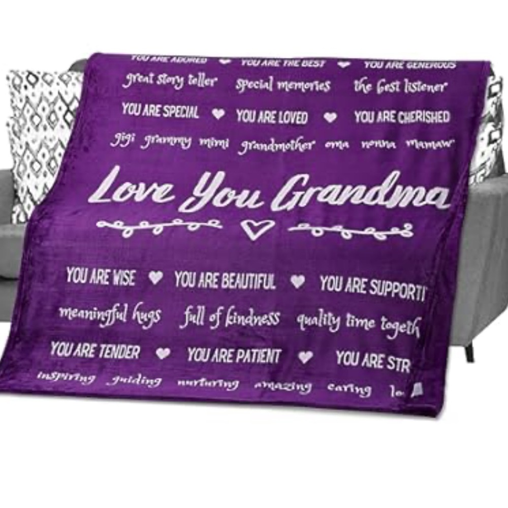 I love you grandma blanket purple brand new gift